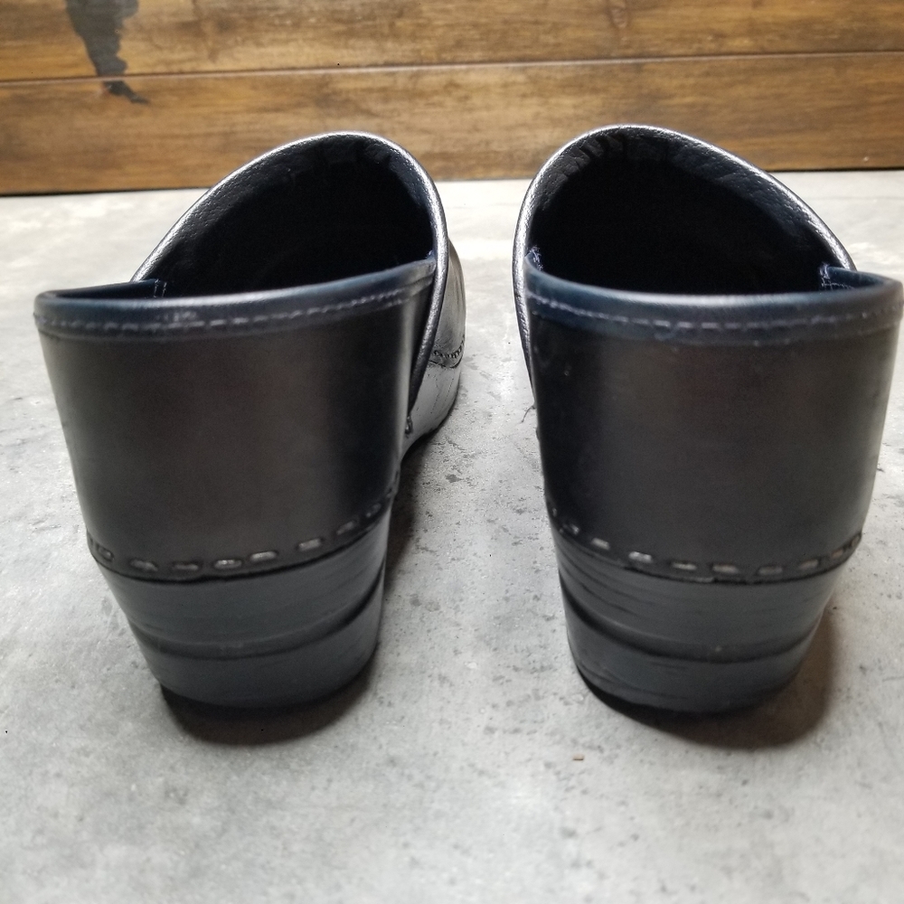 SANITA | Black Clogs Blue Trim Navy Nursing Shoes - Picture 10 of 11